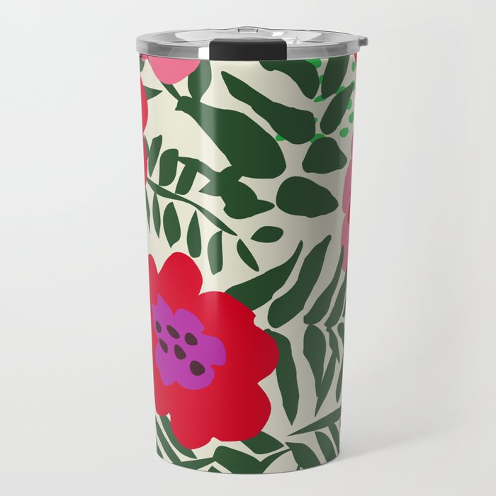 color matters: happy florals in pink light backround Travel Mug Gallery Image 1