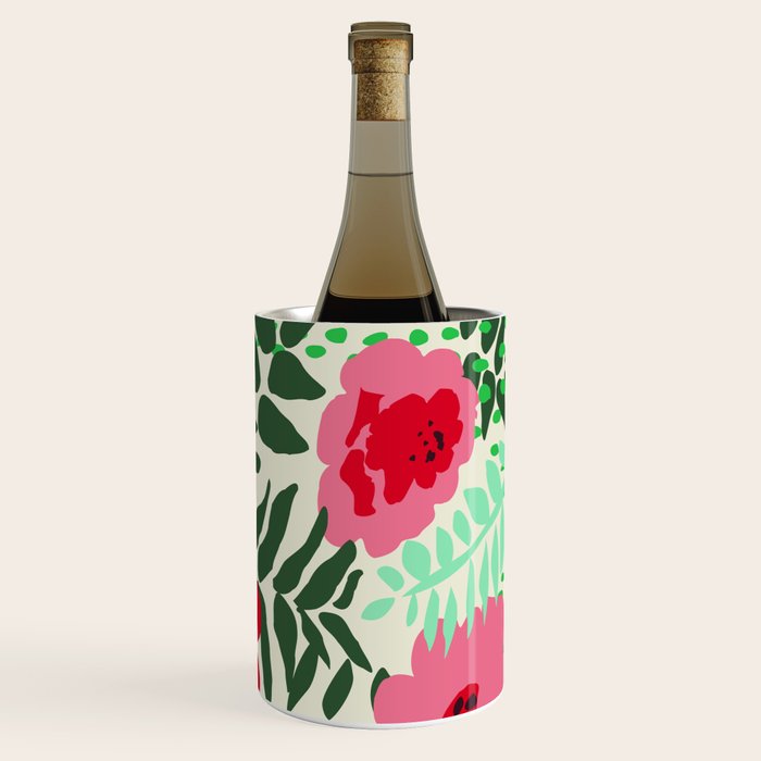 color matters: happy florals in pink light backround Wine Chiller Gallery Image 3