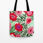 color matters: happy florals in pink light backround Tote Bag Gallery Image 1