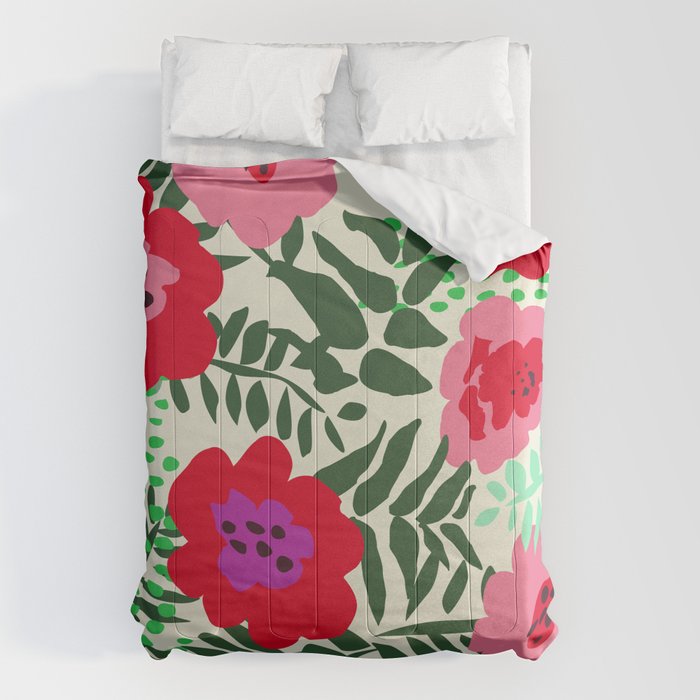 color matters: happy florals in pink light backround Comforter Gallery Image 6
