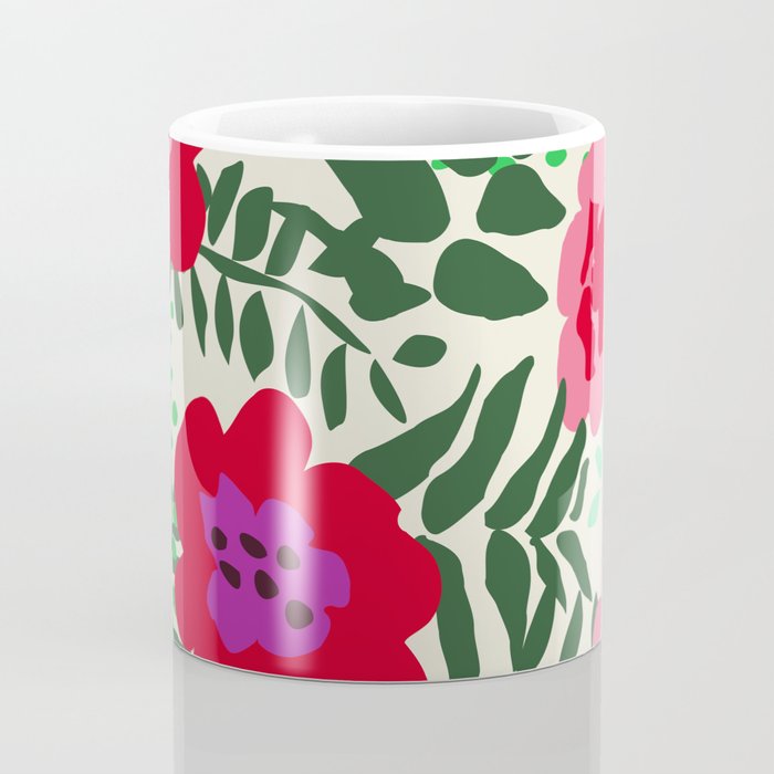 color matters: happy florals in pink light backround Coffee Mug Gallery Image 4