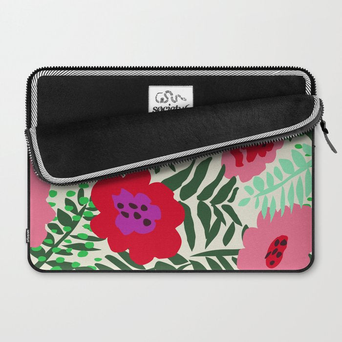 color matters: happy florals in pink light backround Laptop Sleeve Gallery Image 2