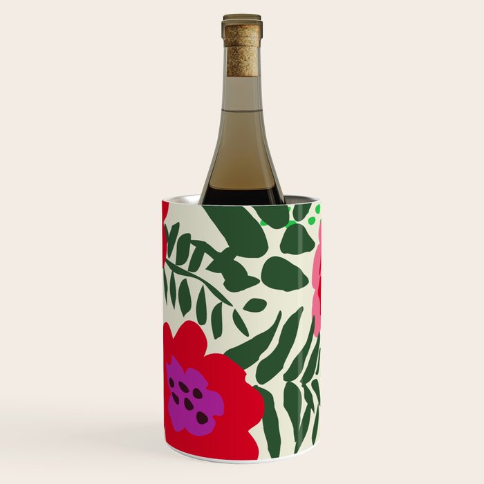 color matters: happy florals in pink light backround Wine Chiller Gallery Image 1