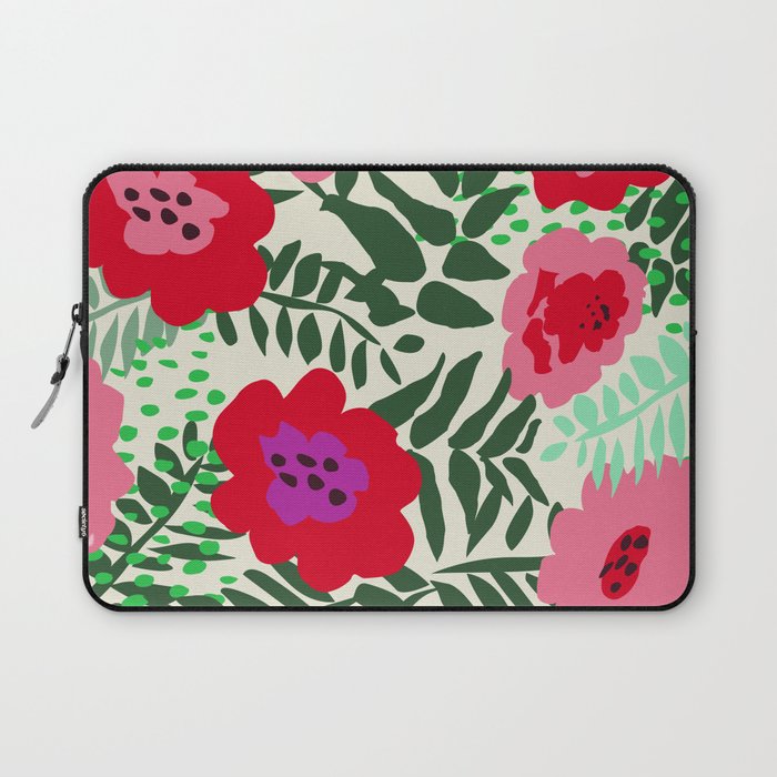 color matters: happy florals in pink light backround Laptop Sleeve Gallery Image 1