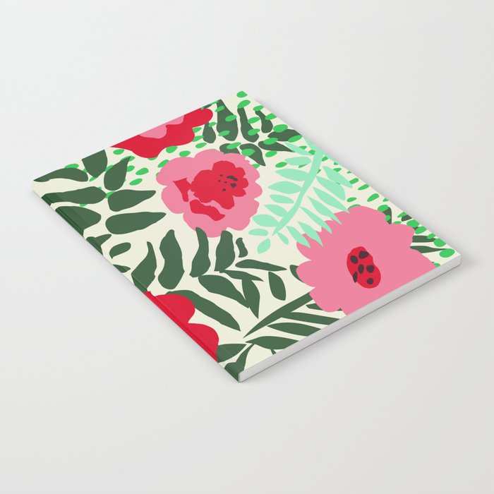 color matters: happy florals in pink light backround Notebook