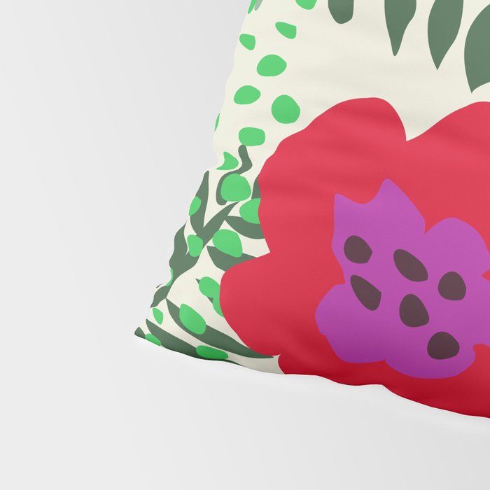 color matters: happy florals in pink light backround Pillow Sham Gallery Image 4