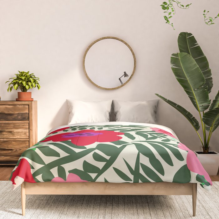 color matters: happy florals in pink light backround Comforter Gallery Image 3