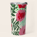 color matters: happy florals in pink light backround Travel Mug Gallery Image 2
