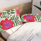 color matters: happy florals in pink light backround Pillow Sham Gallery Image 2