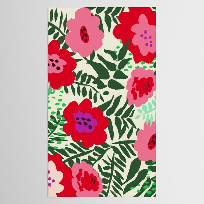 color matters: happy florals in pink light backround Tablecloth Gallery Image 2