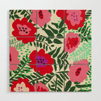 color matters: happy florals in pink light backround Wood Wall Art Gallery Image 1
