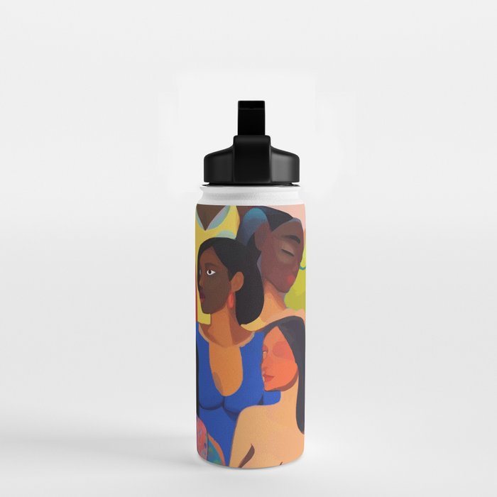 Identities, Woman Equality Human Rights, Female Individuality Feminist People, Friends Eclectic Bohemian Fashion Rustic Support System Painting  Water Bottle Gallery Image 2