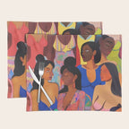 Identities, Woman Equality Human Rights, Female Individuality Feminist People, Friends Eclectic Bohemian Fashion Rustic Support System Painting  Placemat Gallery Image 1
