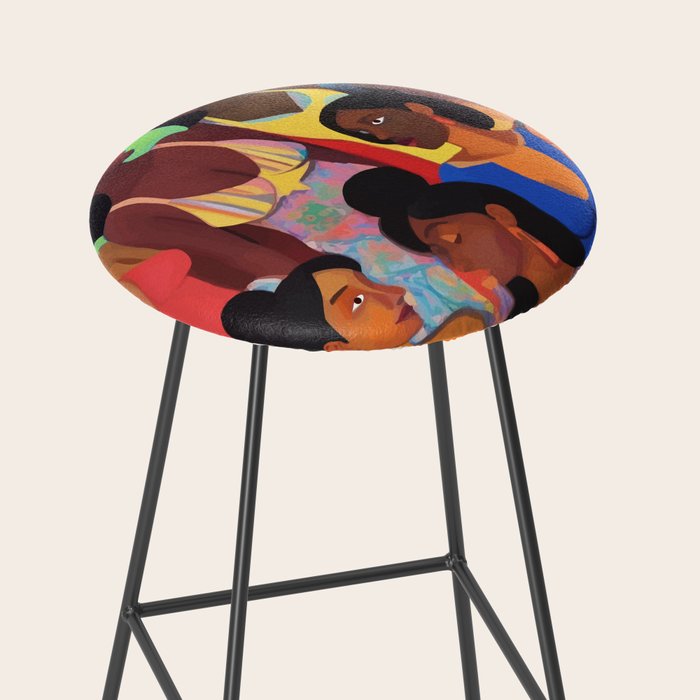 Identities, Woman Equality Human Rights, Female Individuality Feminist People, Friends Eclectic Bohemian Fashion Rustic Support System Painting  Stool Gallery Image 2