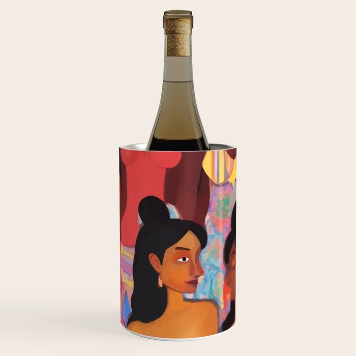 Identities, Woman Equality Human Rights, Female Individuality Feminist People, Friends Eclectic Bohemian Fashion Rustic Support System Painting  Wine Chiller Gallery Image 2