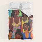 Identities, Woman Equality Human Rights, Female Individuality Feminist People, Friends Eclectic Bohemian Fashion Rustic Support System Painting  Comforter Gallery Image 6