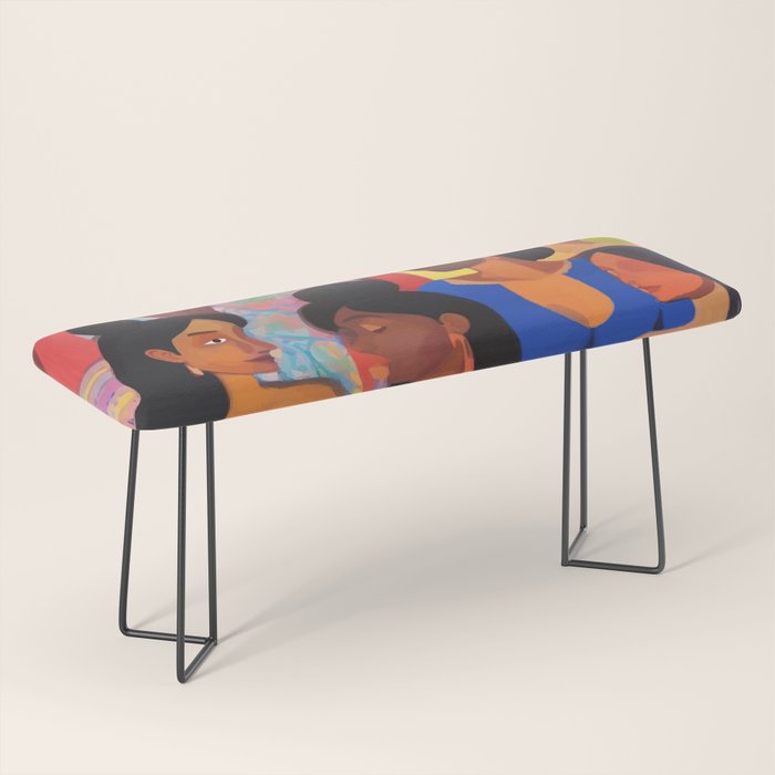 Identities, Woman Equality Human Rights, Female Individuality Feminist People, Friends Eclectic Bohemian Fashion Rustic Support System Painting  Bench Gallery Image 1