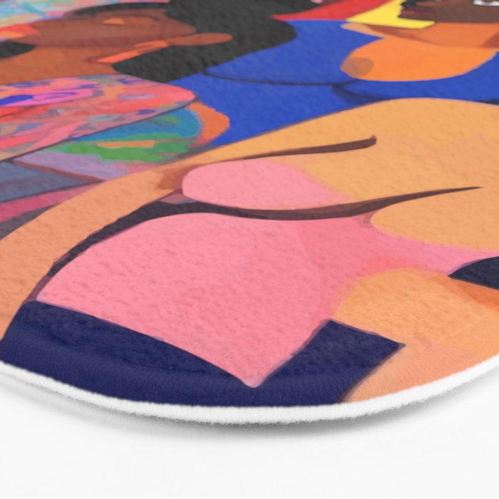 Identities, Woman Equality Human Rights, Female Individuality Feminist People, Friends Eclectic Bohemian Fashion Rustic Support System Painting  Bath Mat Gallery Image 3