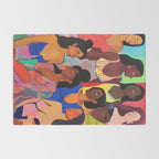 Identities, Woman Equality Human Rights, Female Individuality Feminist People, Friends Eclectic Bohemian Fashion Rustic Support System Painting  Rug Gallery Image 2