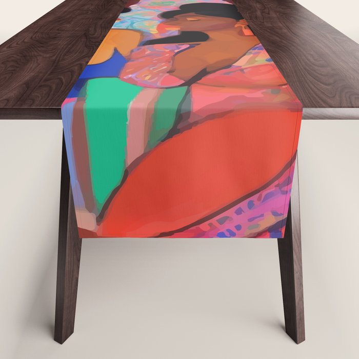 Identities, Woman Equality Human Rights, Female Individuality Feminist People, Friends Eclectic Bohemian Fashion Rustic Support System Painting  Table Runner Gallery Image 1