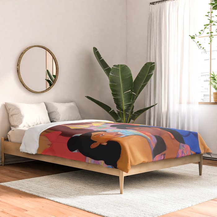 Identities, Woman Equality Human Rights, Female Individuality Feminist People, Friends Eclectic Bohemian Fashion Rustic Support System Painting  Comforter Gallery Image 2