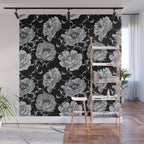 Goth Romantic Vintage Peonies Wall Mural Gallery Image 1