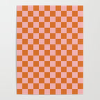 Checkerboard Mini Check Pattern in Pink and Orange Poster Gallery Image 4