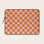 Checkerboard Mini Check Pattern in Pink and Orange Laptop Sleeve Gallery Image 1