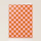 Checkerboard Mini Check Pattern in Pink and Orange Stationery Card Gallery Image 2
