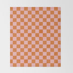 Checkerboard Mini Check Pattern in Pink and Orange Throw Blanket Gallery Image 2