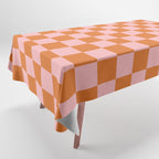 Checkerboard Mini Check Pattern in Pink and Orange Tablecloth Gallery Image 1