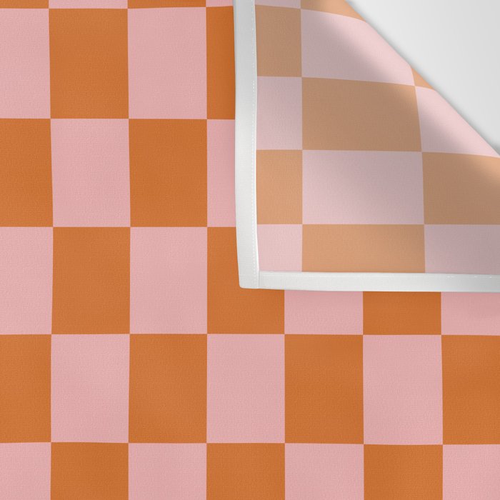Checkerboard Mini Check Pattern in Pink and Orange Wall Tapestry Gallery Image 3