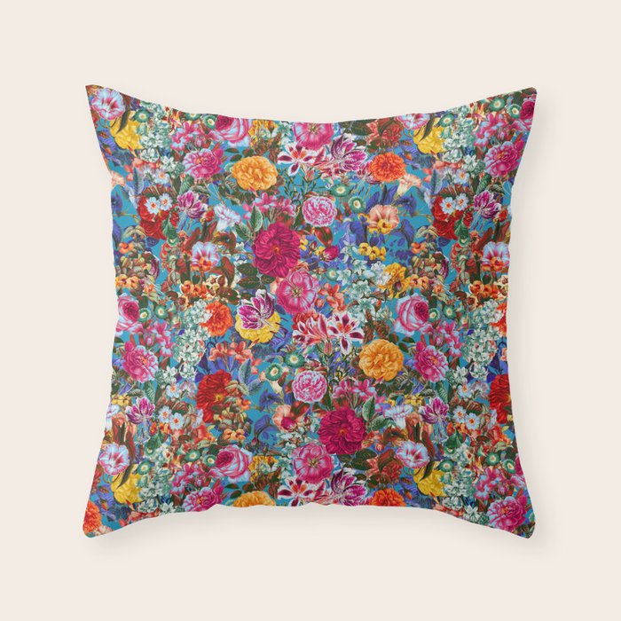Multicolored Secret Garden Throw Pillow Gallery Image 6