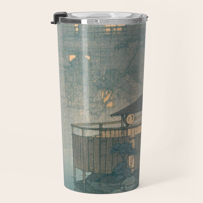 Rain At Shuzenji, Izu - Vintage Japanese Woodblock Print Art By Hasui Kawase Travel Mug Gallery Image 3