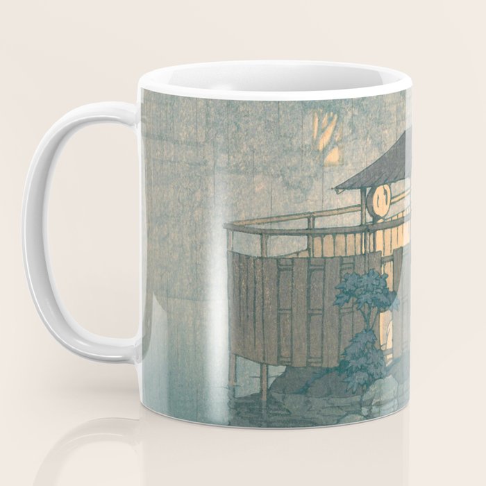 Rain At Shuzenji, Izu - Vintage Japanese Woodblock Print Art By Hasui Kawase Coffee Mug Gallery Image 3