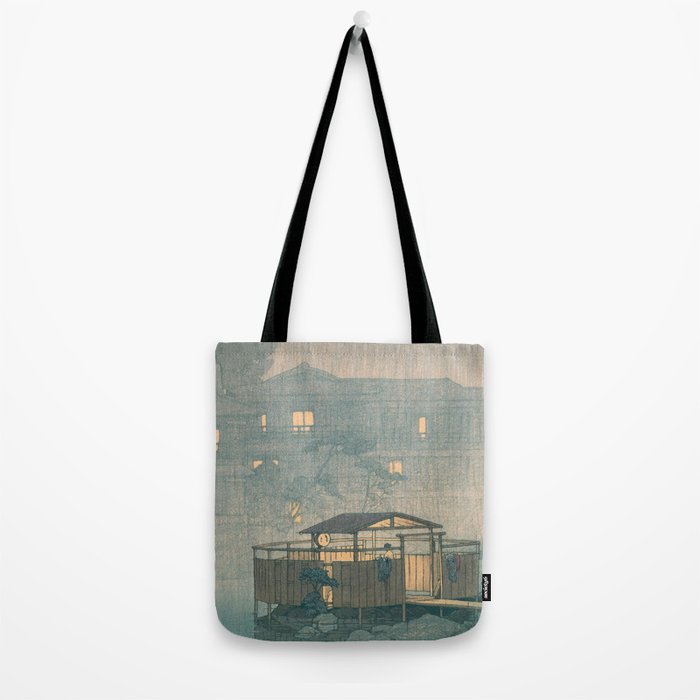 Rain At Shuzenji, Izu - Vintage Japanese Woodblock Print Art By Hasui Kawase Tote Bag Gallery Image 2