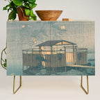 Rain At Shuzenji, Izu - Vintage Japanese Woodblock Print Art By Hasui Kawase Credenza Gallery Image 1