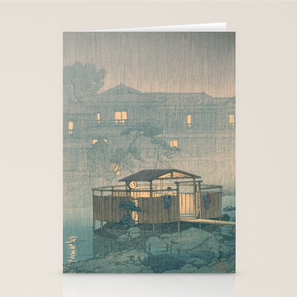 Rain At Shuzenji, Izu - Vintage Japanese Woodblock Print Art By Hasui Kawase Stationery Card Gallery Image 2