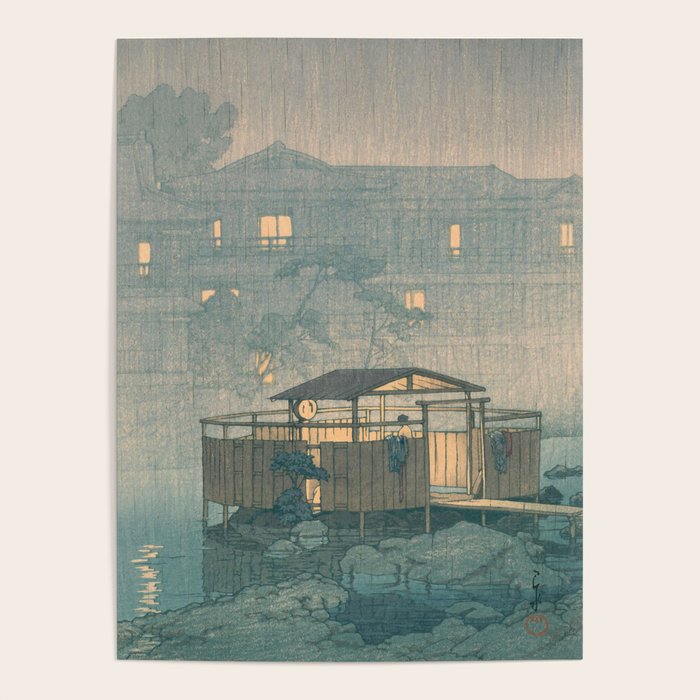 Rain At Shuzenji, Izu - Vintage Japanese Woodblock Print Art By Hasui Kawase Poster Gallery Image 4