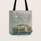 Rain At Shuzenji, Izu - Vintage Japanese Woodblock Print Art By Hasui Kawase Tote Bag Gallery Image 1