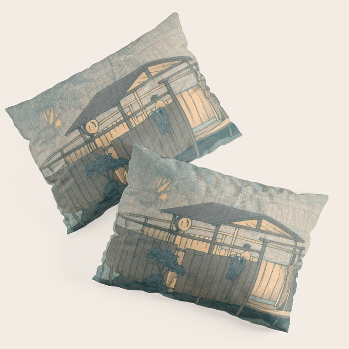 Rain At Shuzenji, Izu - Vintage Japanese Woodblock Print Art By Hasui Kawase Pillow Sham Gallery Image 3
