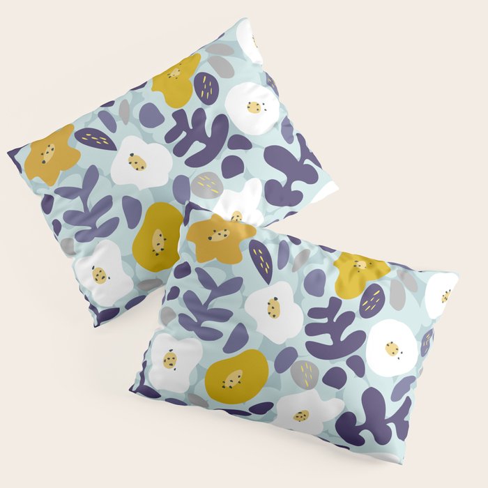cooldown: blueshade floral pattern Pillow Sham Gallery Image 3