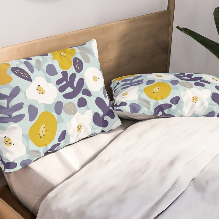 cooldown: blueshade floral pattern Pillow Sham Gallery Image 2