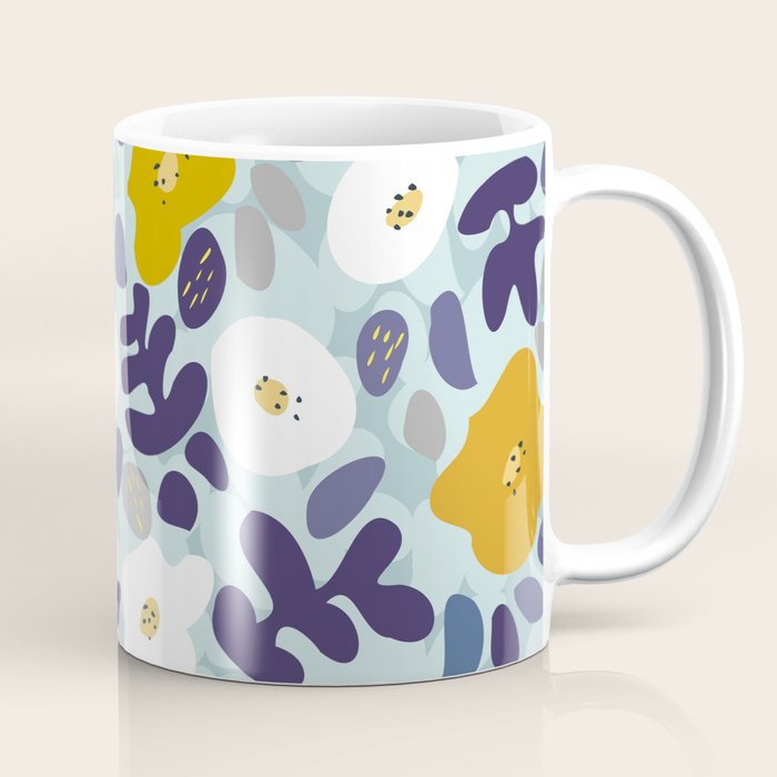 cooldown: blueshade floral pattern Coffee Mug Gallery Image 1