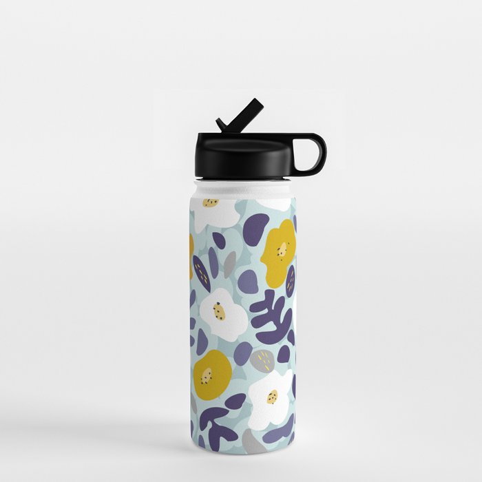 cooldown: blueshade floral pattern Water Bottle Gallery Image 1