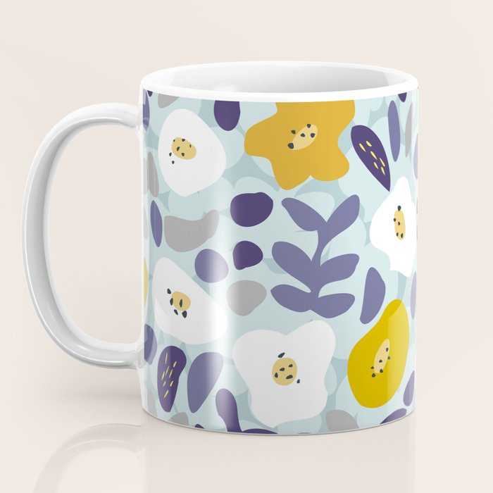 cooldown: blueshade floral pattern Coffee Mug Gallery Image 3