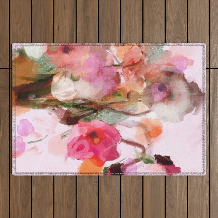 floral abstract 3 22 Outdoor Rug Gallery Image 1