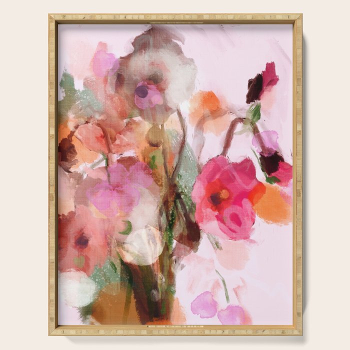 floral abstract 3 22 Serving Tray Gallery Image 1