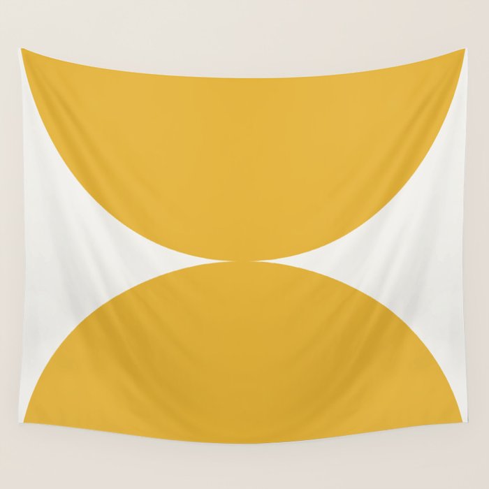 Bold Geometric Shapes Maximalism XII Golden Yellow Wall Tapestry Gallery Image 4