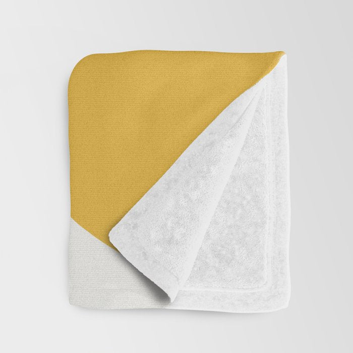 Bold Geometric Shapes Maximalism XII Golden Yellow Throw Blanket Gallery Image 3